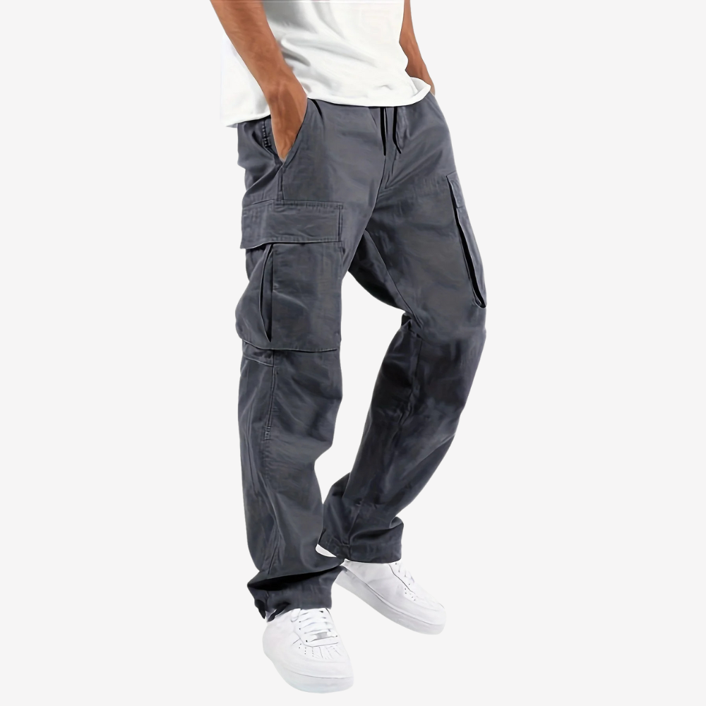 Casual Straight-Leg Cargo Pants for Men
