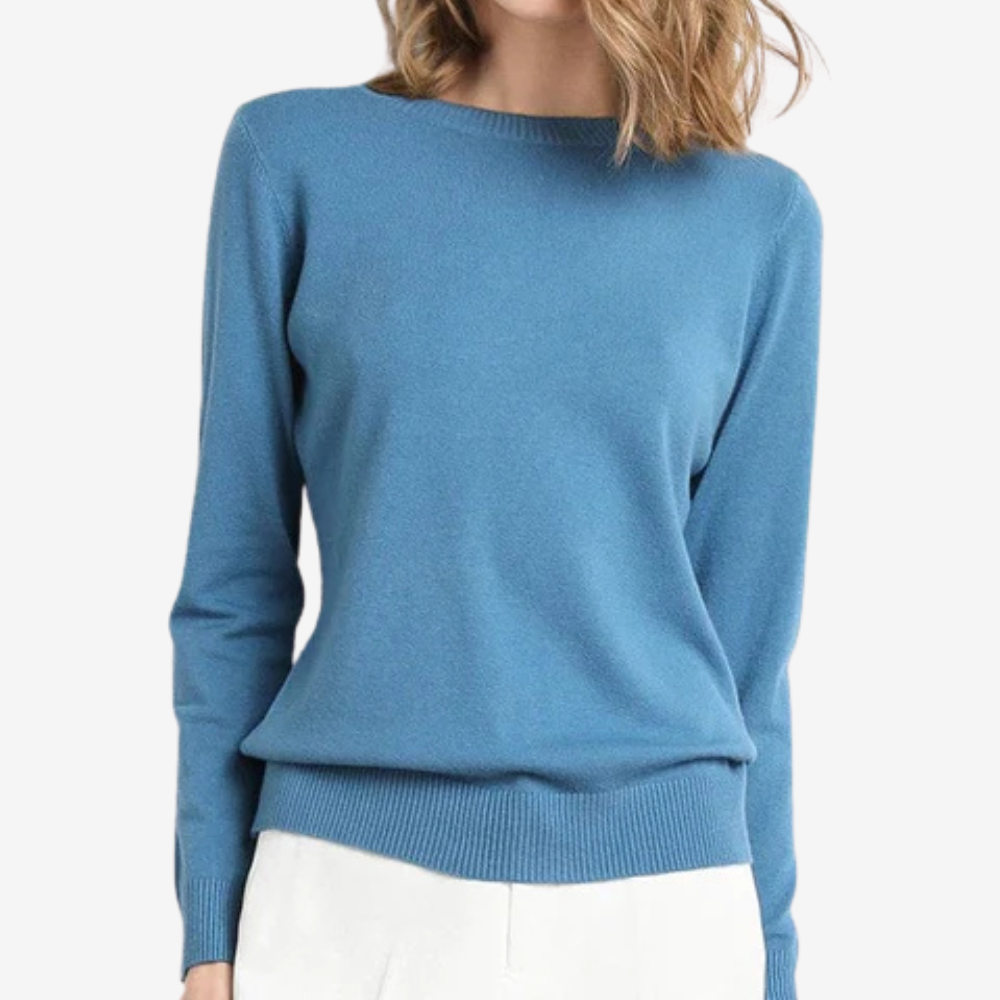 Chic Crewneck Knit Sweater for Women