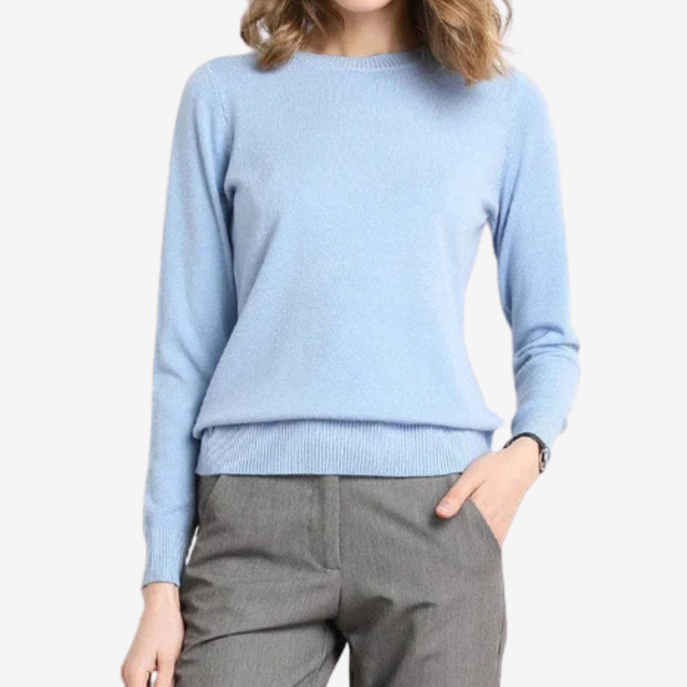 Chic Crewneck Knit Sweater for Women