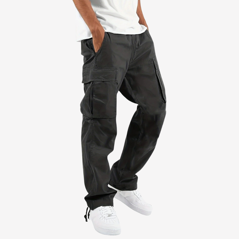 Casual Straight-Leg Cargo Pants for Men