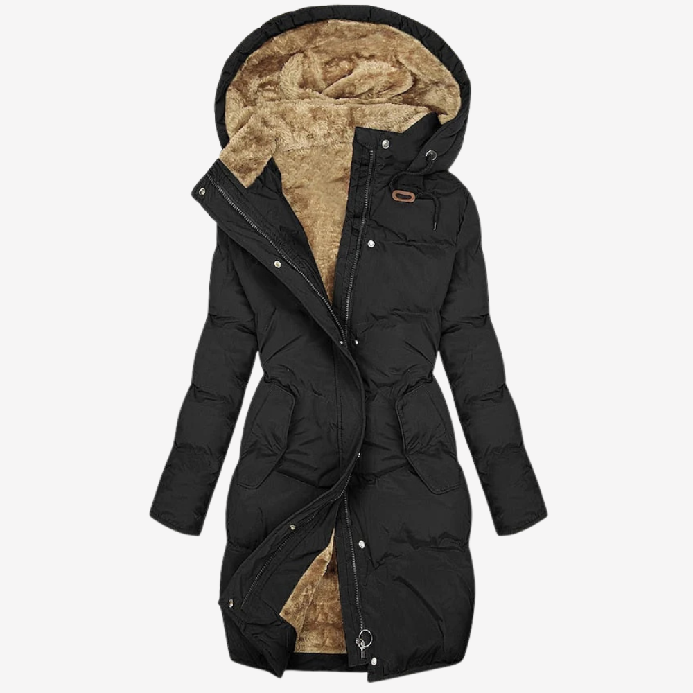 Warm Faux Fur Lined Puffer Coat for Women