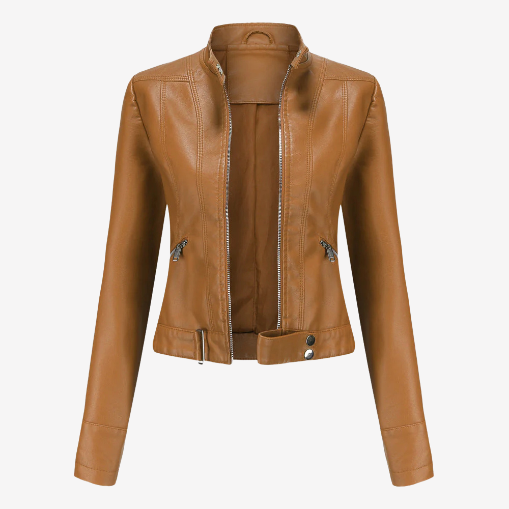 Chic Faux Leather Biker Jacket for Women
