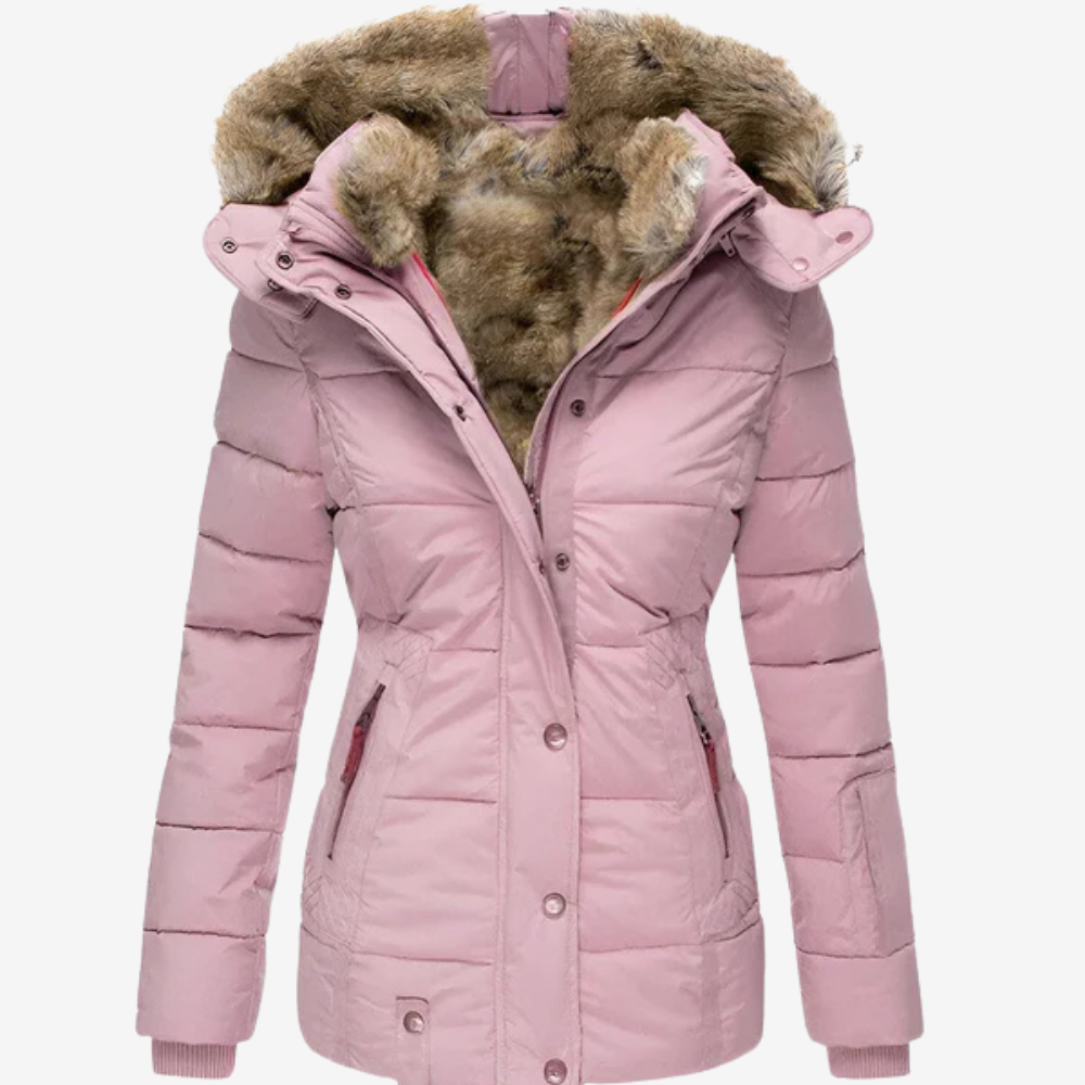 Warm Faux Fur Hooded Puffer Jacket for Women