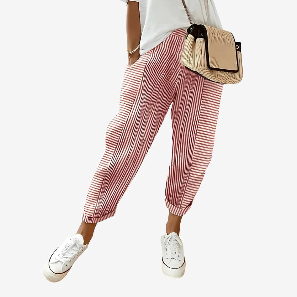 Relaxed Striped Casual Pants for Women