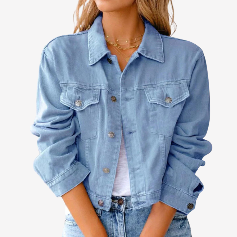 Trendy Cropped Denim Jacket for Women