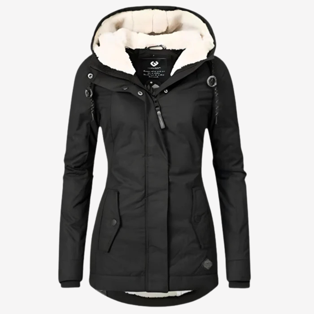 Warm Fleece-Lined Parka Jacket for Women
