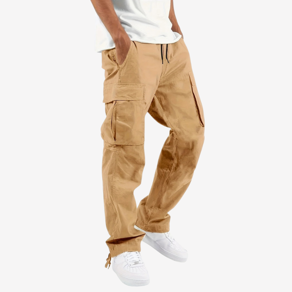 Casual Straight-Leg Cargo Pants for Men