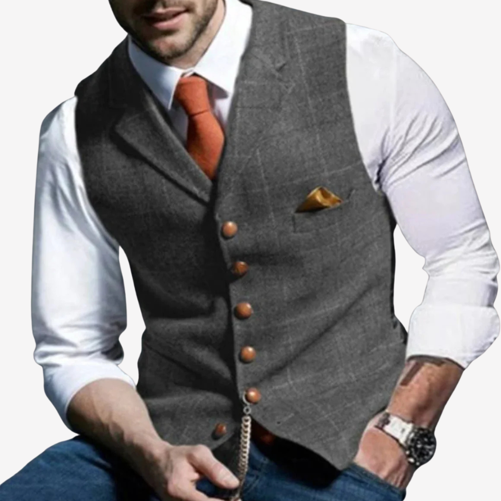 Classic Wool Blend Suit Vest for Men