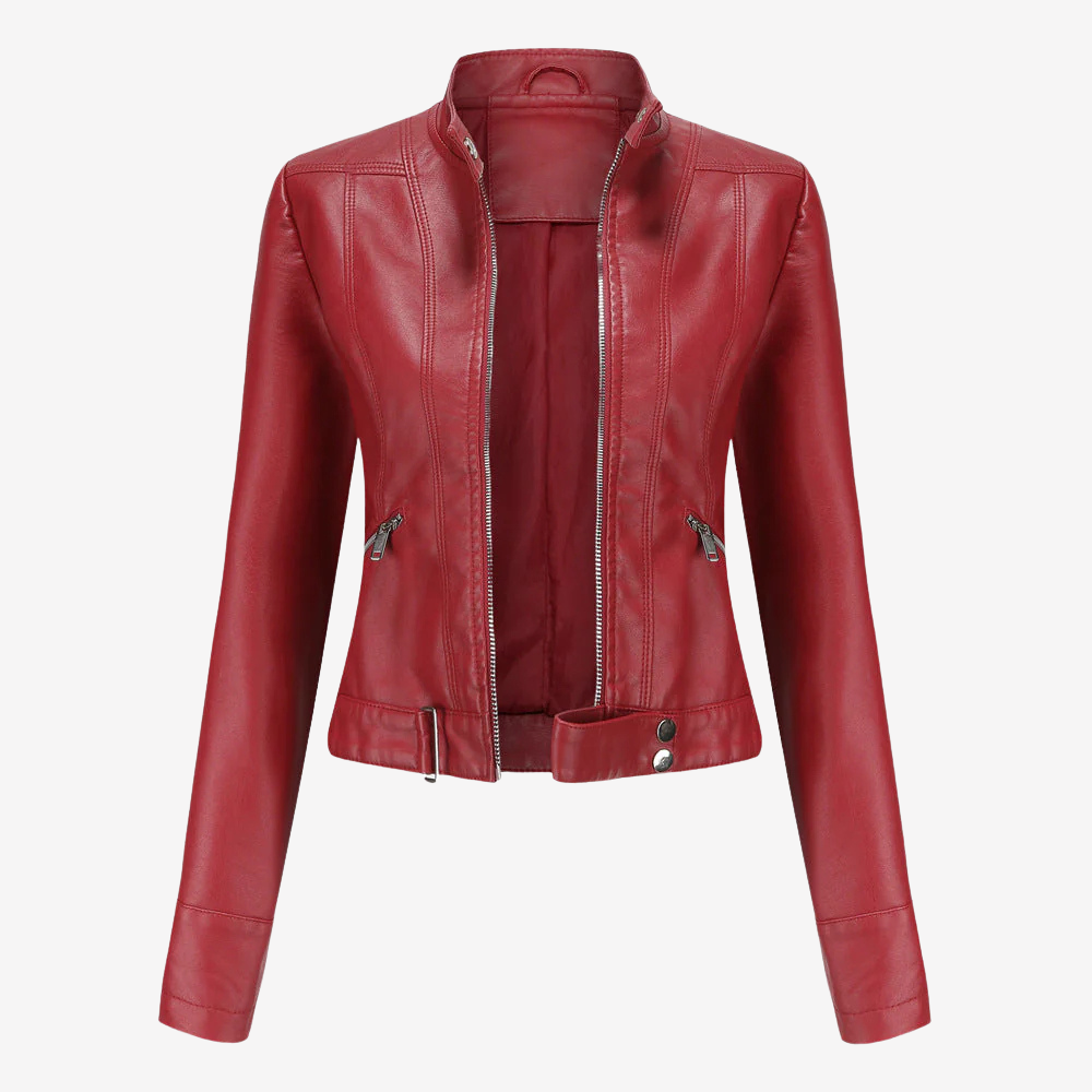 Chic Faux Leather Biker Jacket for Women