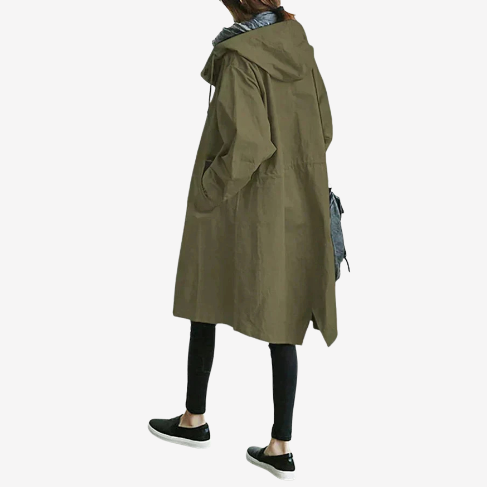 Lightweight Hooded Trench Coat for Women