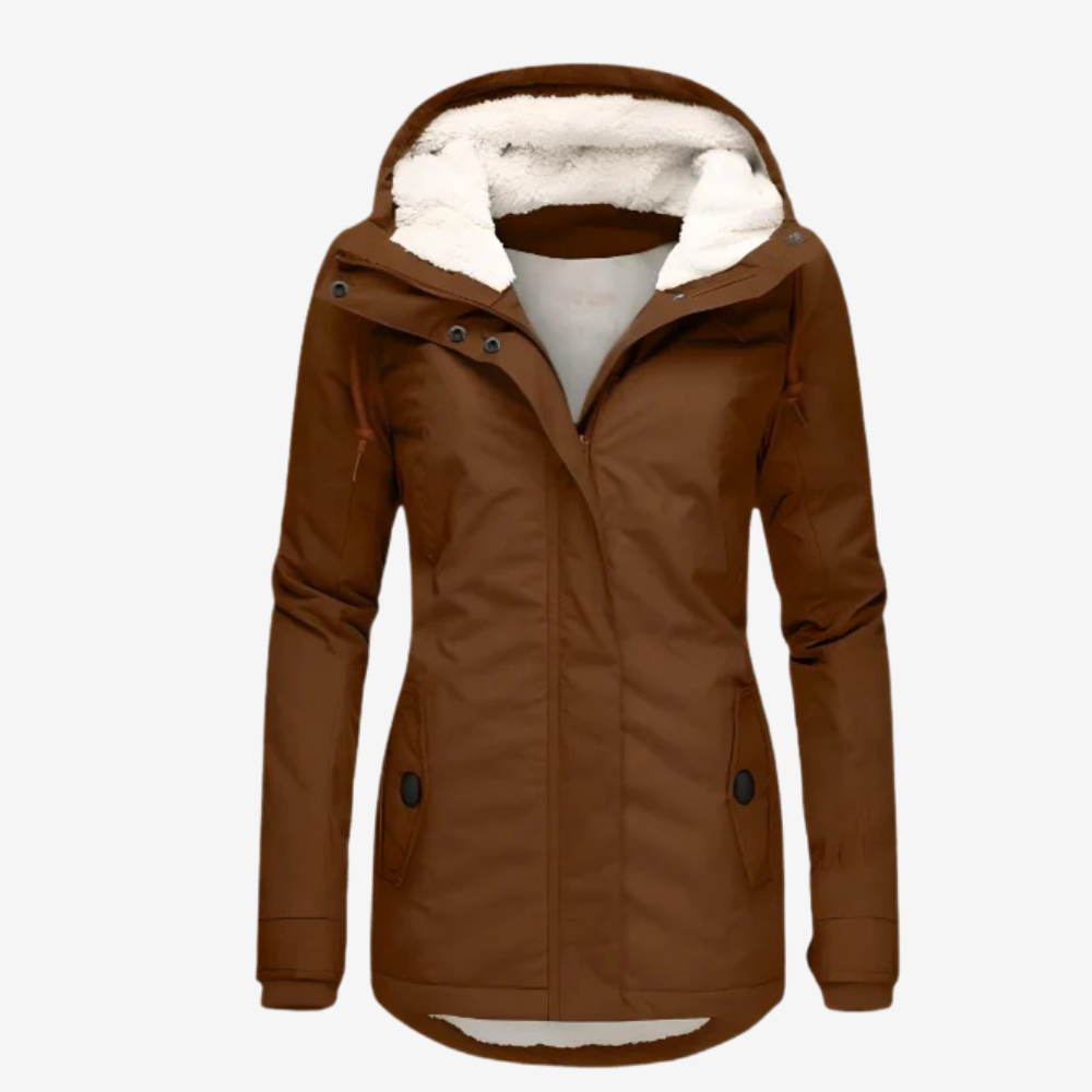 Warm Fleece-Lined Parka Jacket for Women