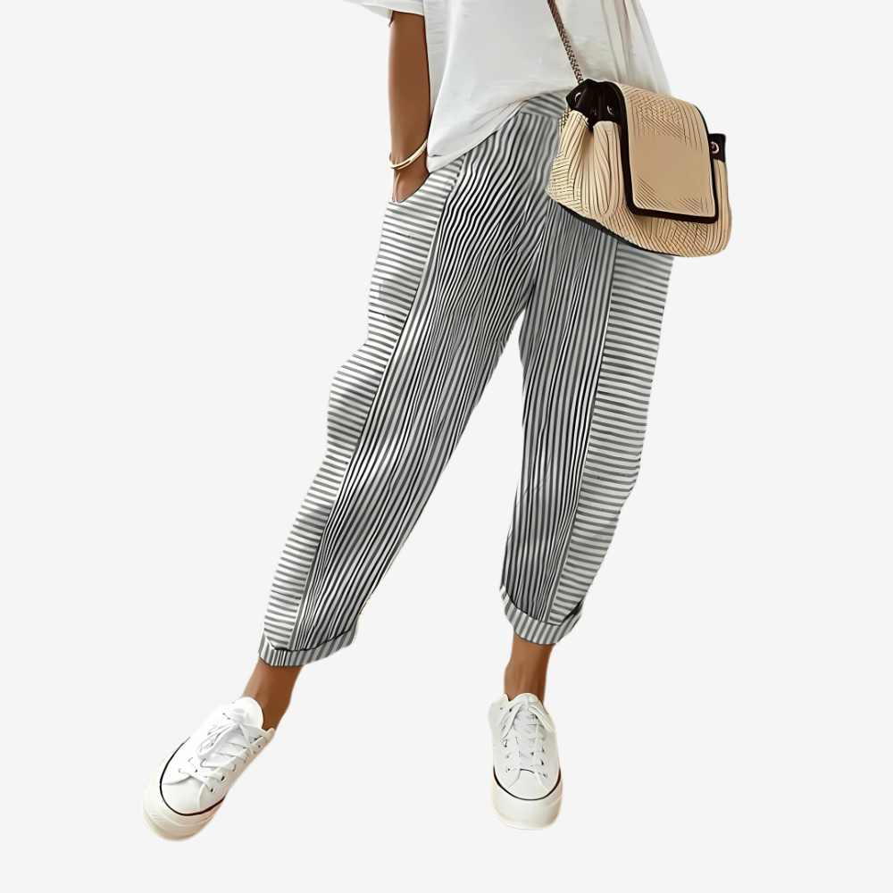 Relaxed Striped Casual Pants for Women