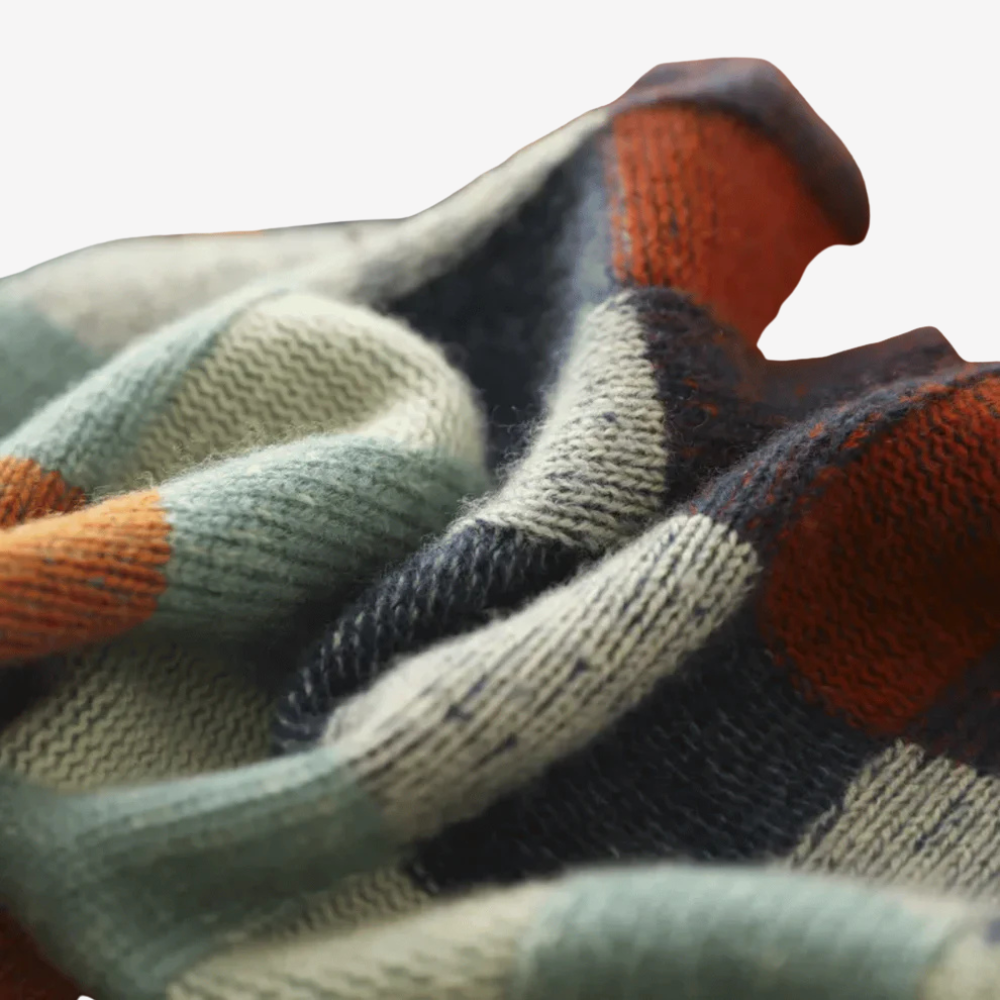 Cozy Plaid Turtleneck Knit Sweater for Women