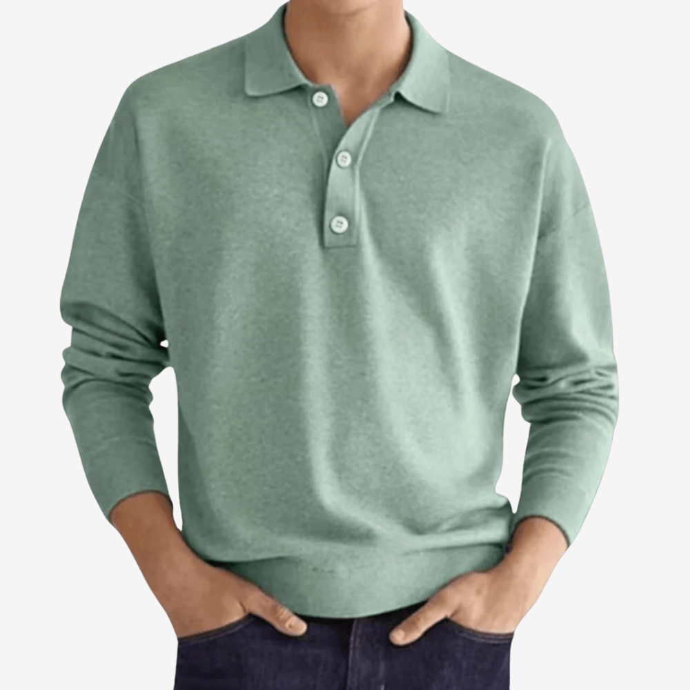 Trendy Long Sleeve Polo Shirt for Men