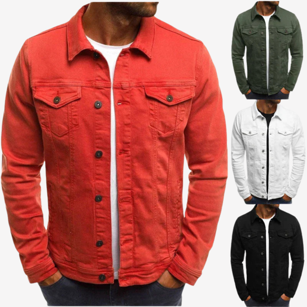 Casual Cotton Denim Jacket for Men