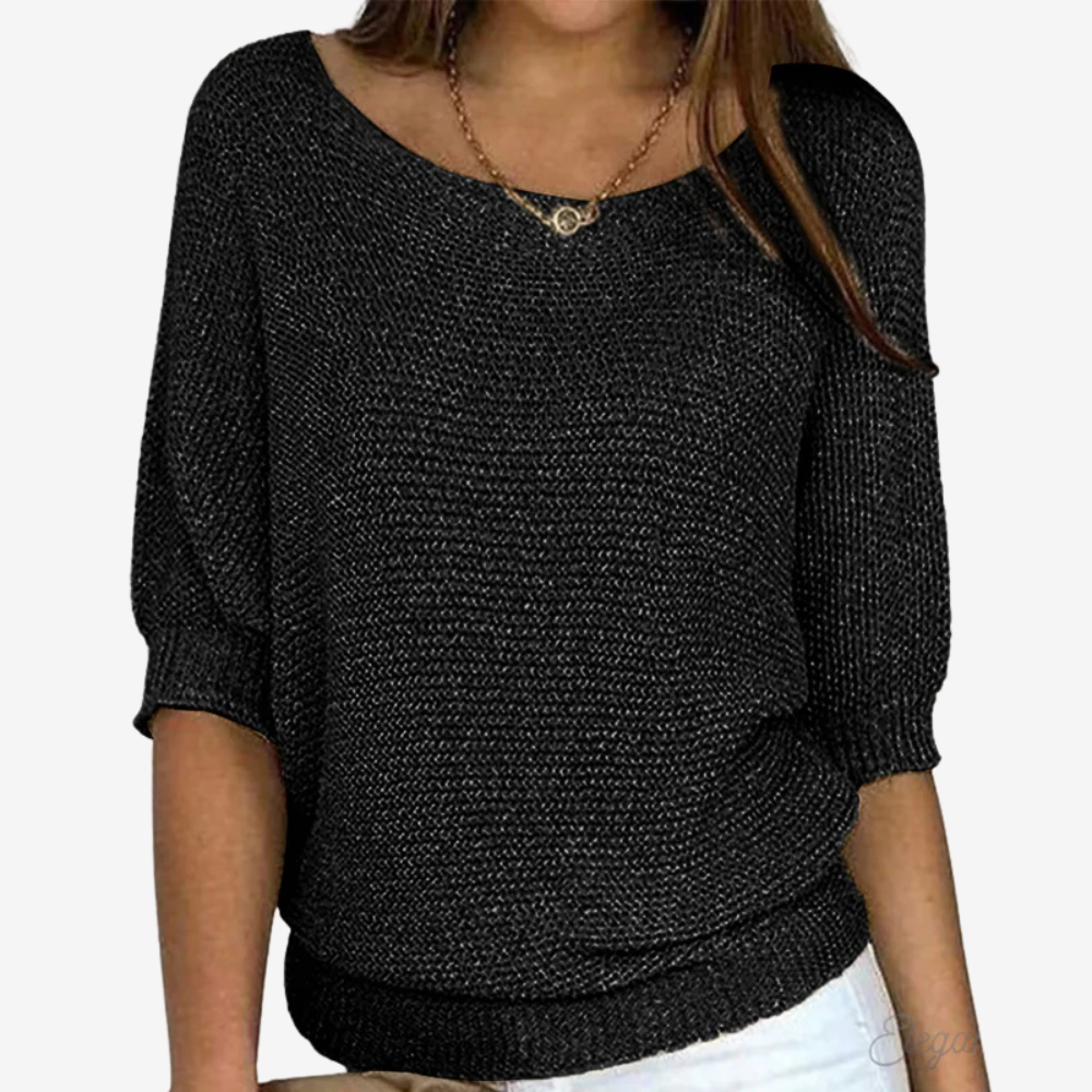 Chic Off-Shoulder Knit Sweater for Women