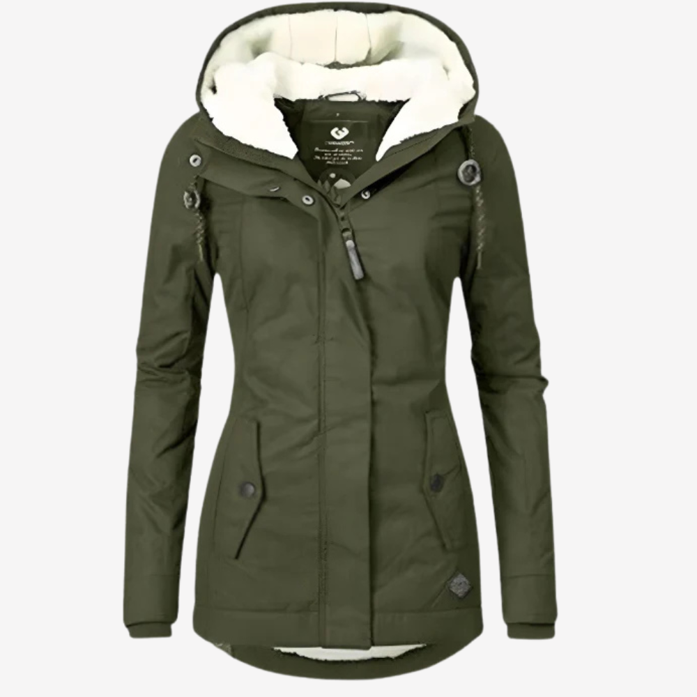 Warm Fleece-Lined Parka Jacket for Women