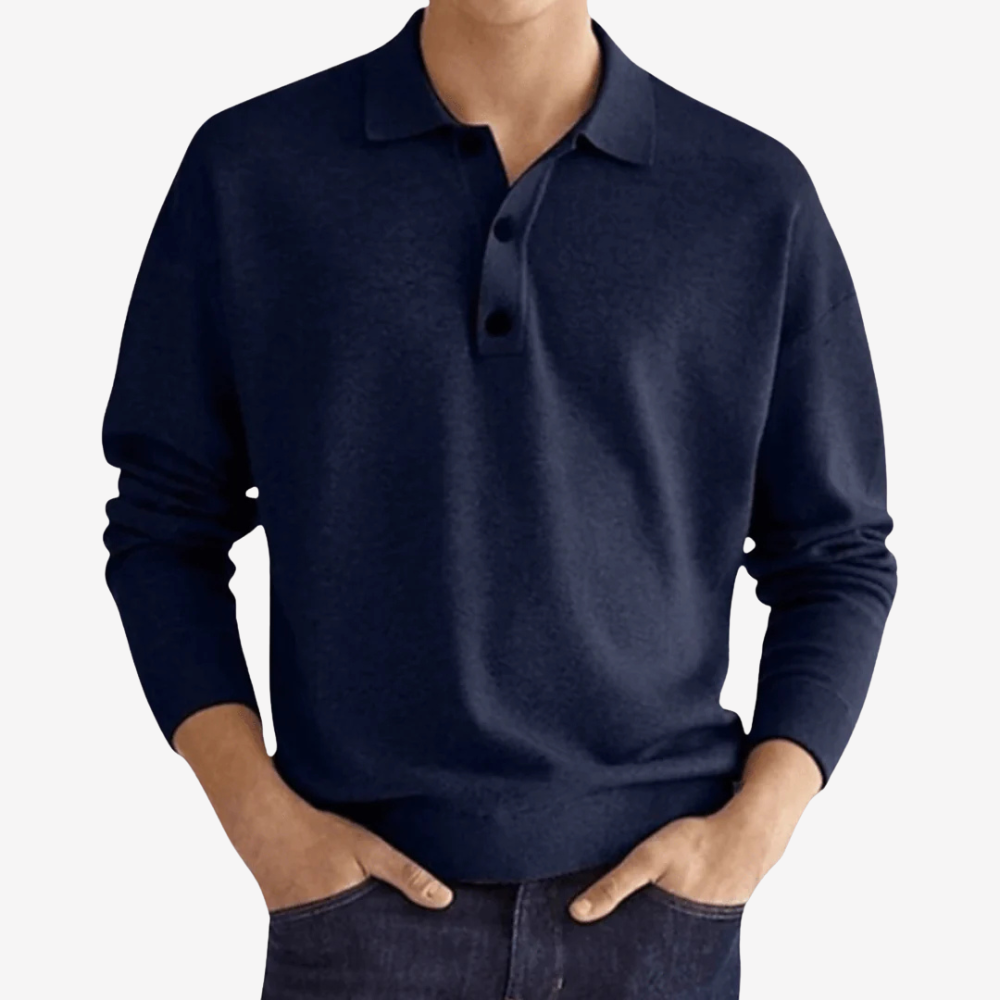 Trendy Long Sleeve Polo Shirt for Men