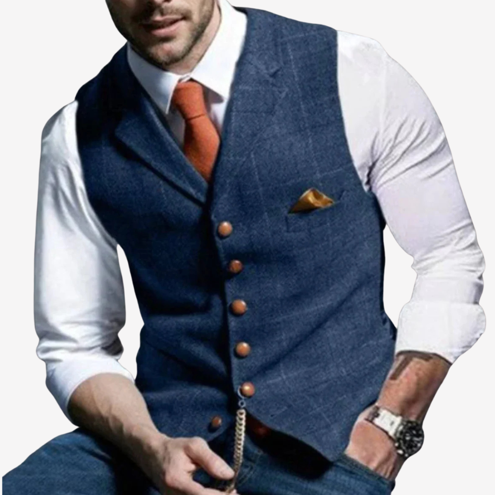 Classic Wool Blend Suit Vest for Men