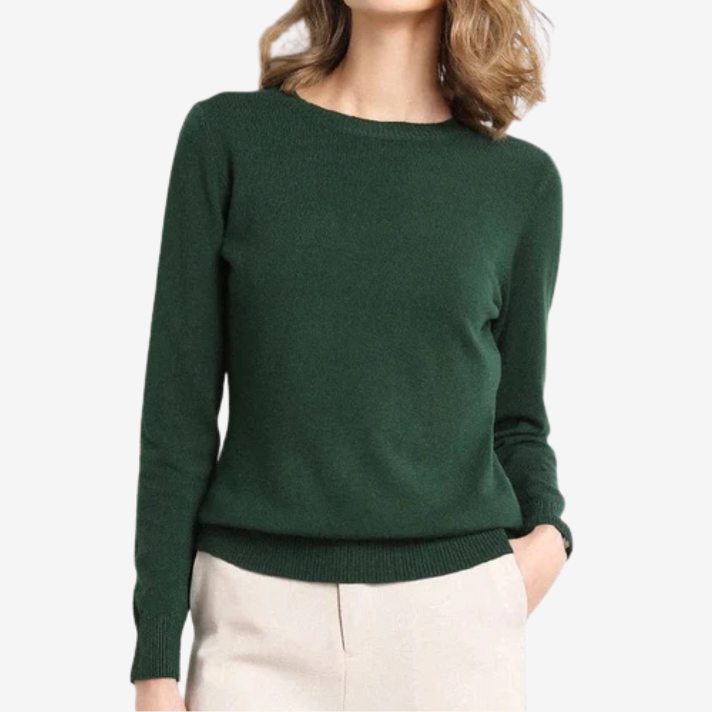 Chic Crewneck Knit Sweater for Women