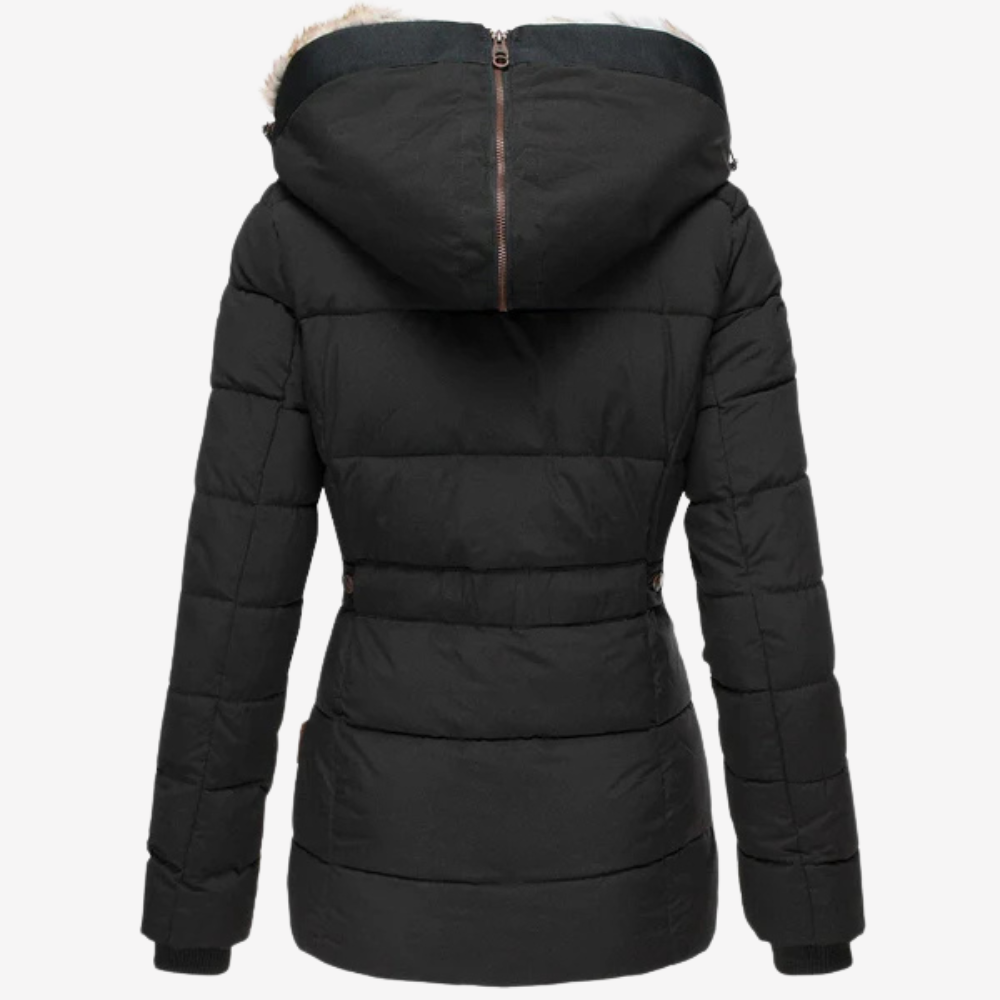 Warm Faux Fur Hooded Puffer Jacket for Women