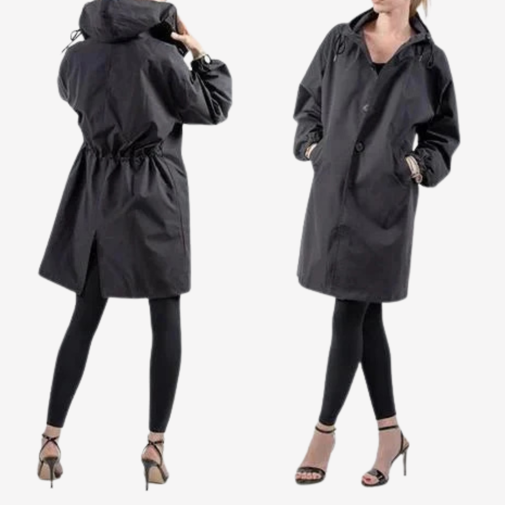 Lightweight Hooded Trench Coat for Women