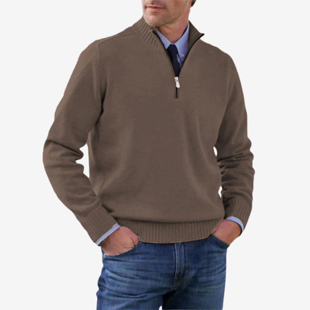 Casual Half Zip Knit Sweater for Men
