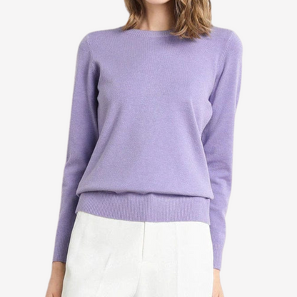 Chic Crewneck Knit Sweater for Women