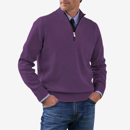 Casual Half Zip Knit Sweater for Men