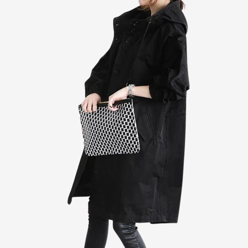 Lightweight Hooded Trench Coat for Women