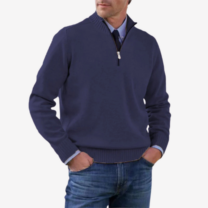 Casual Half Zip Knit Sweater for Men