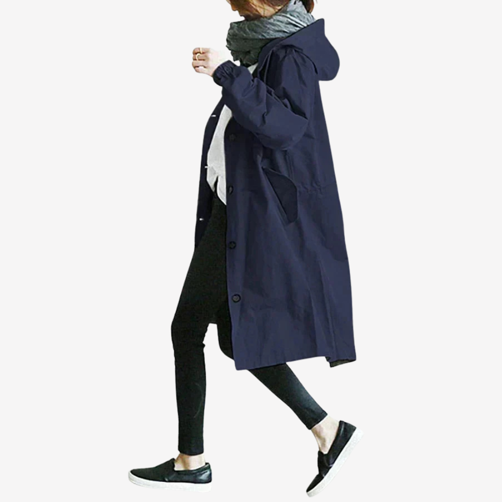 Lightweight Hooded Trench Coat for Women
