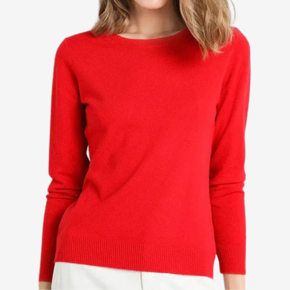 Chic Crewneck Knit Sweater for Women