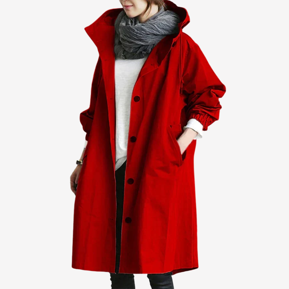Lightweight Hooded Trench Coat for Women