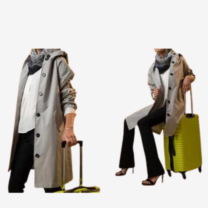 Lightweight Hooded Trench Coat for Women