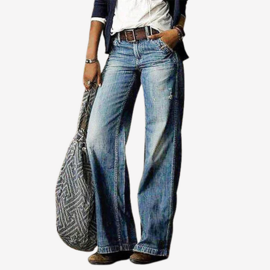 Trendy High Waist Wide-Leg Jeans for Women