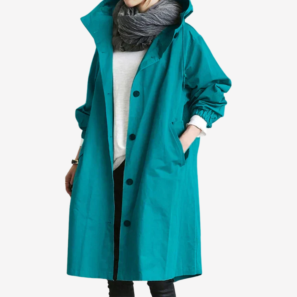 Lightweight Hooded Trench Coat for Women