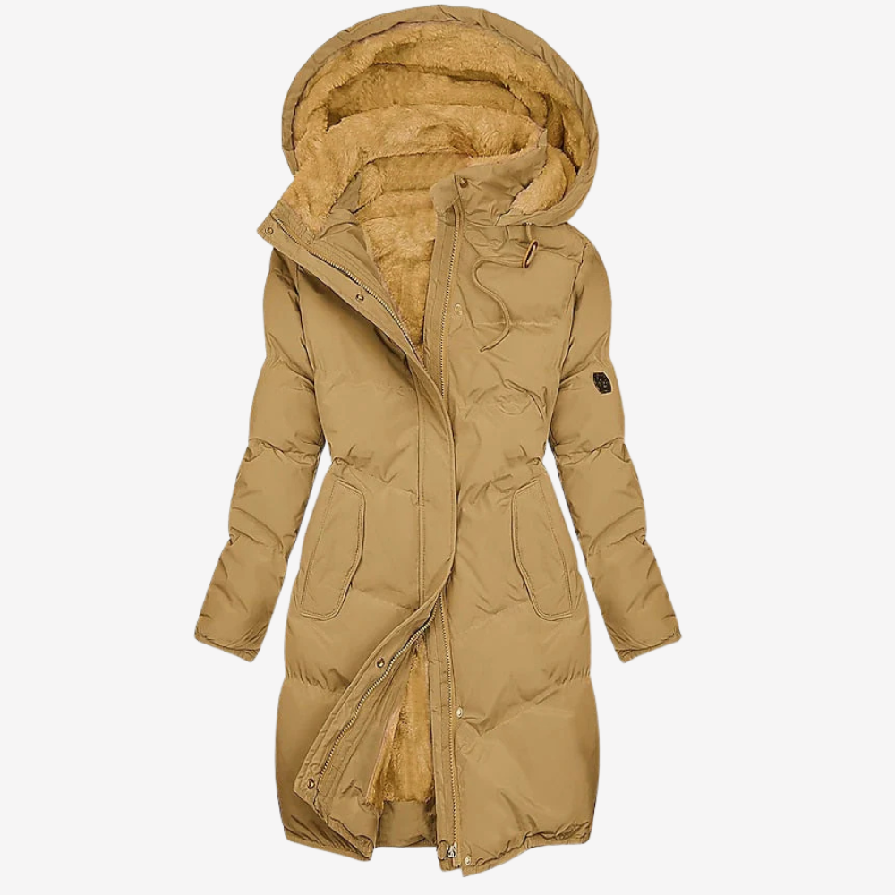 Warm Faux Fur Lined Puffer Coat for Women