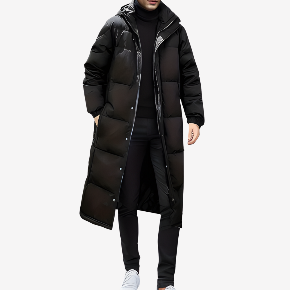 Warm Longline Puffer Coat for Men