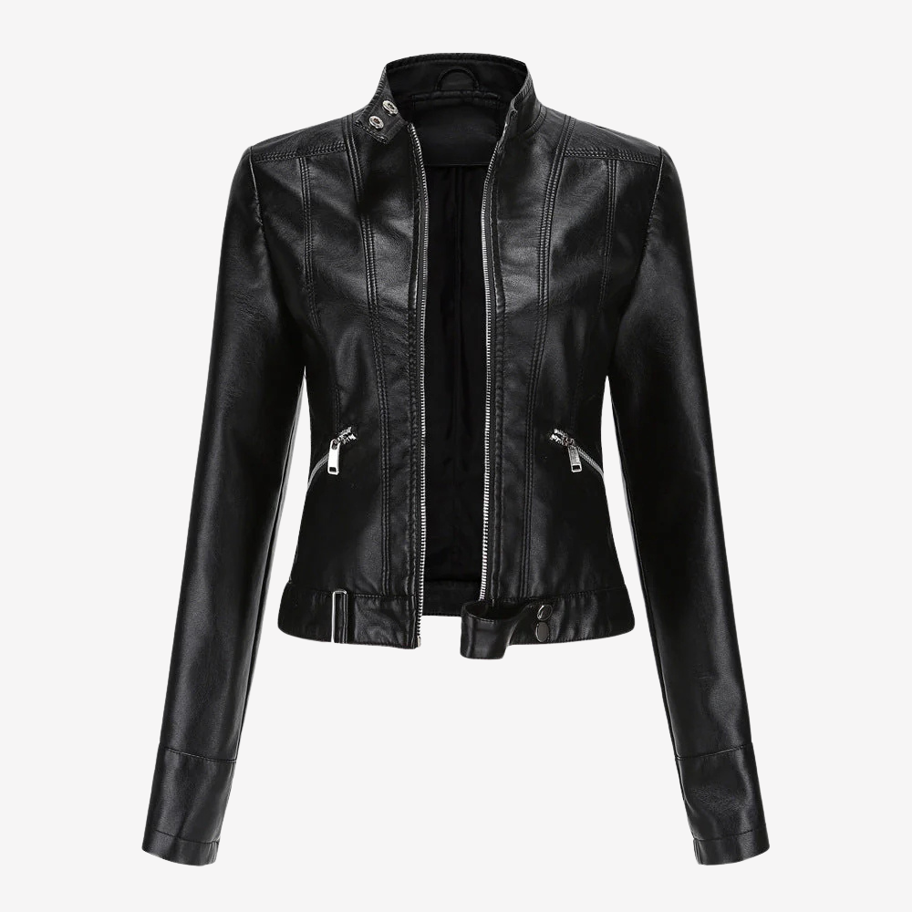 Chic Faux Leather Biker Jacket for Women