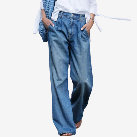 Relaxed Wide-Leg Denim Jeans for Women