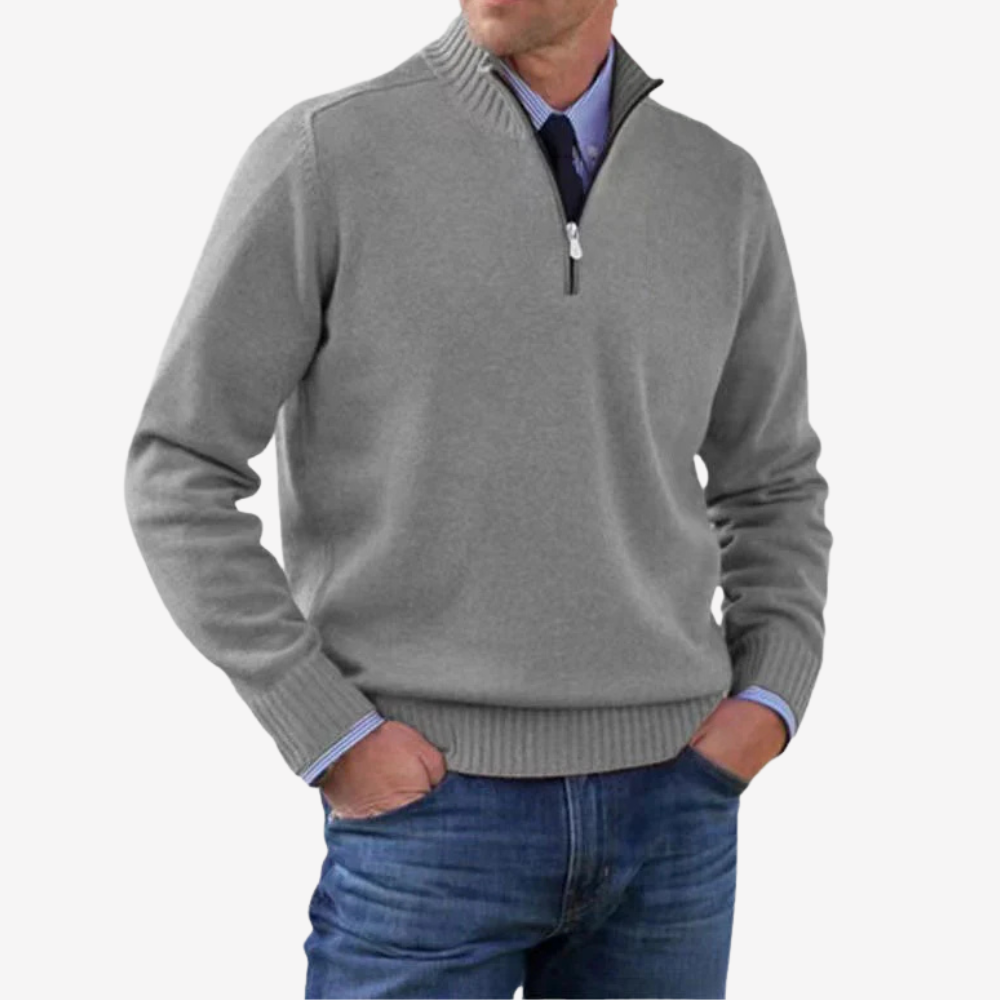 Casual Half Zip Knit Sweater for Men