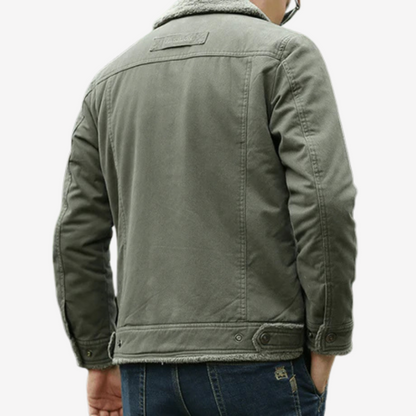 Warm Fleece Lined Denim Jacket for Men