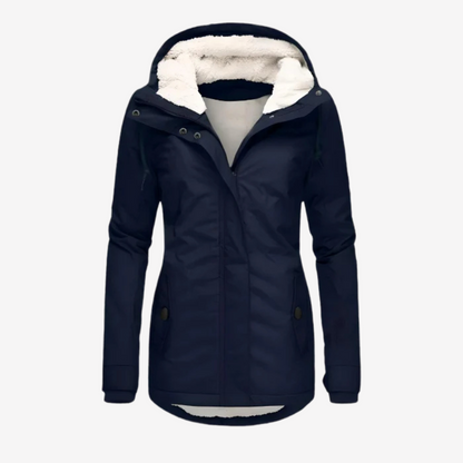 Warm Fleece-Lined Hooded Parka Coat for Women