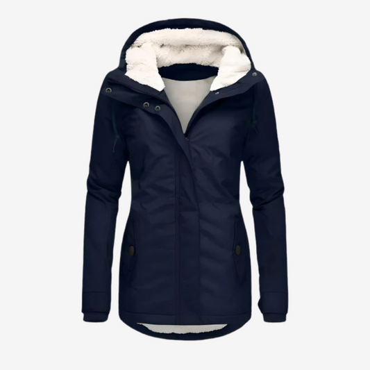 Warm Fleece-Lined Hooded Parka Coat for Women