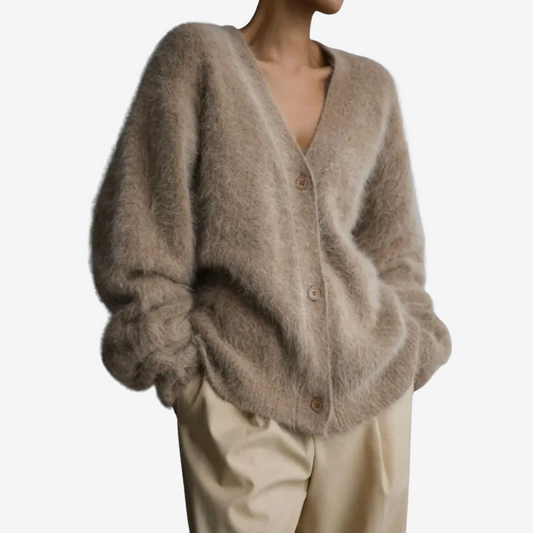 Cozy Fluffy Knit Cardigan Sweater for Women