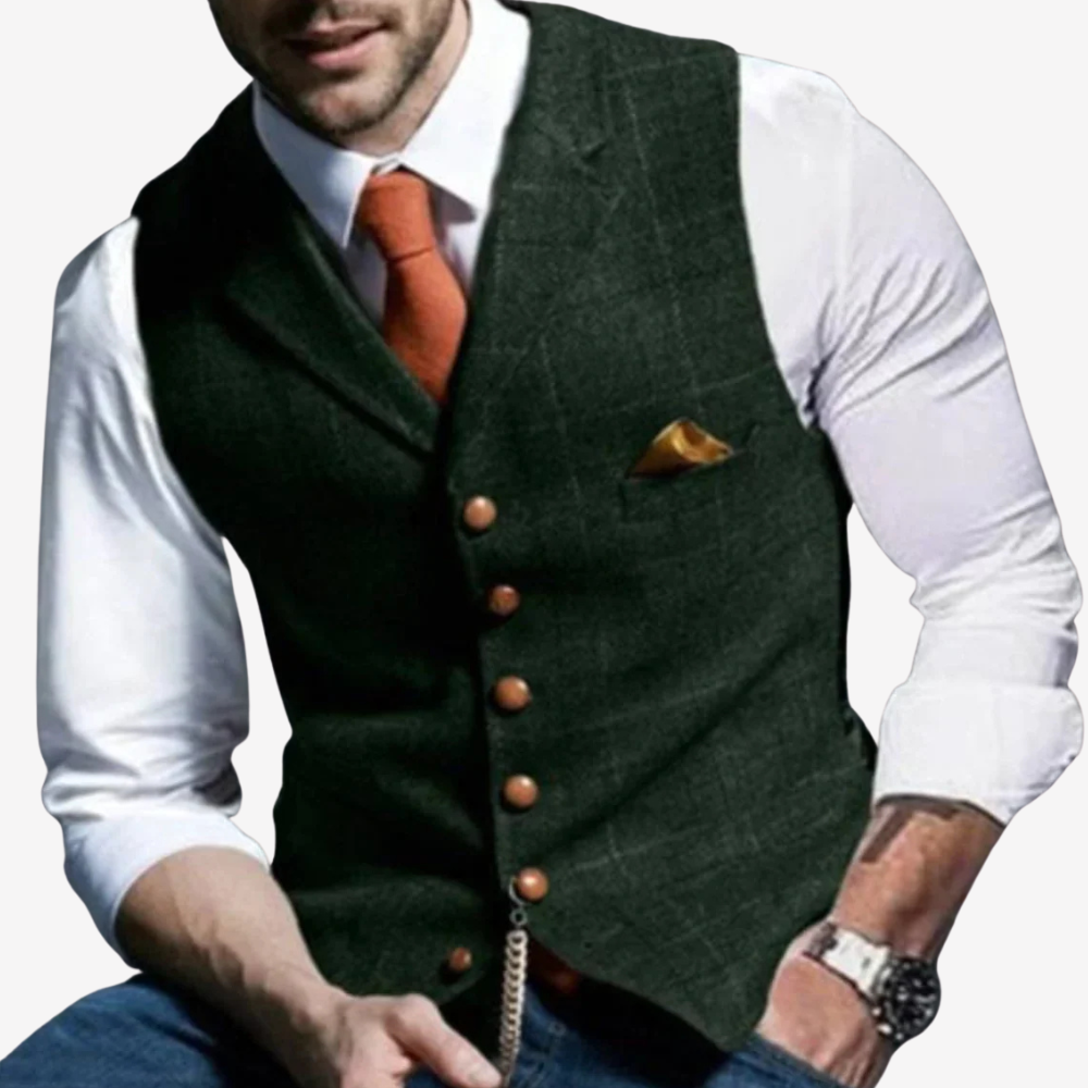 Classic Wool Blend Suit Vest for Men