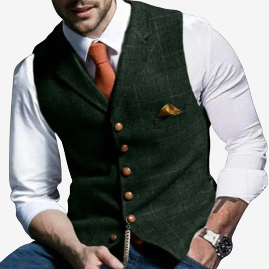 Classic Wool Blend Suit Vest for Men