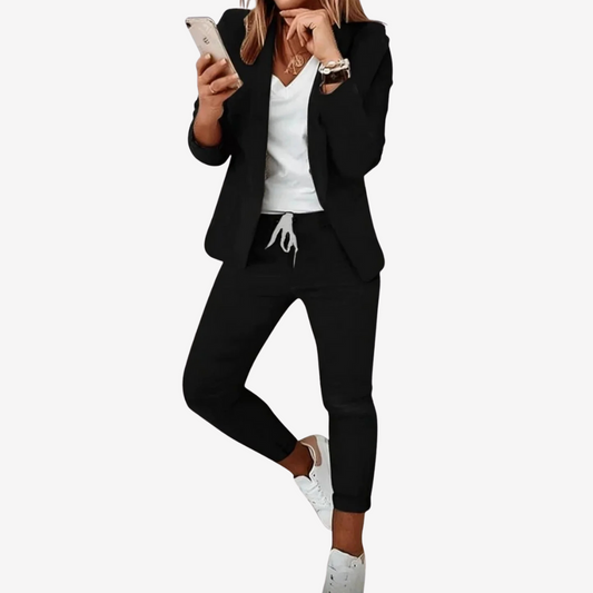 Trendy Blazer and Jogger Pant Set for Women