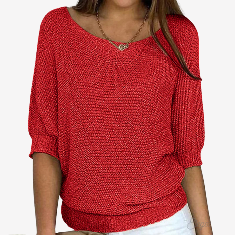Chic Off-Shoulder Knit Sweater for Women